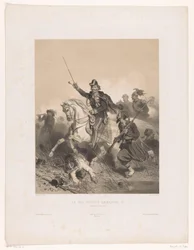 Viktor Emmánuel olasz király a palesztrói csatában Le roi Victor Emmanuel II (cím a tárgyon)