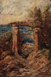 Cassis portálja, Táj a tengerparton Adolphe Monticelli (1824-1886) festménye, mérete: 45x30 cm Musee Grobet-Labadie