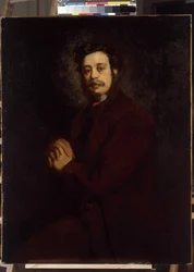 Mr. Khan portréja. Adolphe Monticelli (1824-1886) festménye