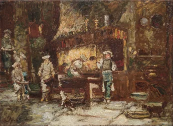 A Rôtisserie des Deux Paons konyhája, 1875-81 körül (olaj, fapanel)