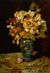 Virágok kék vázában, 1879-1883.