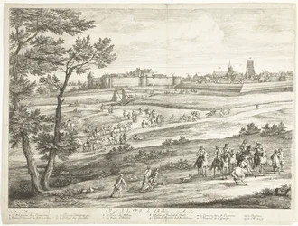 Bethune látképe (bal oldali lap) Veuë de la Ville de Bethune en Artois (cím a tárgyon)