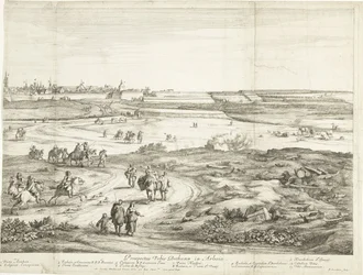 Bethune látképe (jobb oldali lap) Veuë de la Ville de Bethune en Artois (cím a tárgyon)