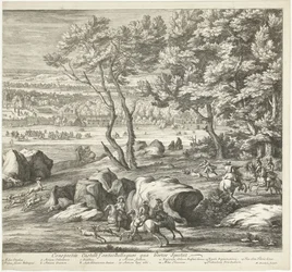 Kilátás Fontainebleau kastélyára (jobb oldal) Veuë du Chasteau de Fontainebleau du costé du Jardin (cím a tárgyon)