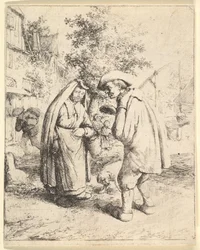 Férfi beszél egy nővel, 1610-85.
