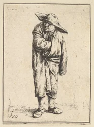 Köpenyébe burkolt paraszt, 1610-85.