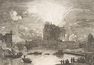 Tűzijáték Rómában a Castel Sant