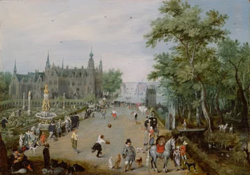 Jeu de Paume egy vidéki palota előtt, 1614 körül