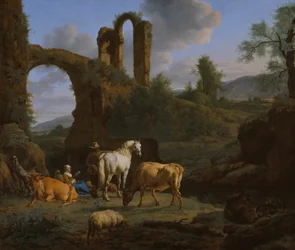 Pásztori táj romokkal, 1664.
