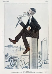Charles Maurras francia politikus és író (1868-1952), az orleans-i kampány igazgatóhelyettese – Adrien Barrere (1877-1931) illusztrációja a „Fantasio” című könyvben, 1923.05.15.