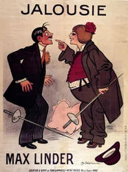 Max Linder (Gabriel Lieuvielle) „” Jalouise” (vagy Max és a féltékeny férj) plakátja