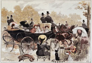 Marie gyermeksétája a Champs-Elysées-n, 19. század vége