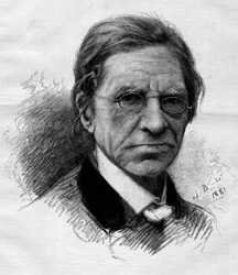 Emile Littre (1801-1881) francia filológus, orvos és politikus portréja. Adrien Marie metszete a „” The Illustrous World” 1263. számában, június 11.