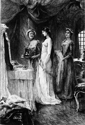 Adrien Moreau (1843-1906) metszete, amely Francois Marie Arouet dit Voltaire (1694-1778) „” Candide”-ját illusztrálja.