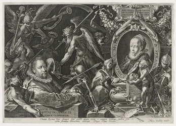 Bartholomaeus Spranger és felesége, Christina Muller, 1600 (metszet fektetett papírra)