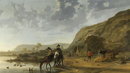 Folyóparti táj lovasokkal, 1653-7