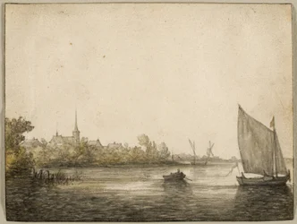 IJsselmonde látképe az Új-Maason át, 1640 körül