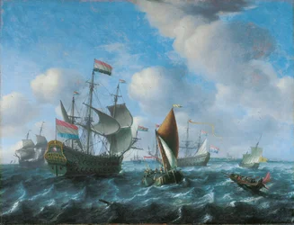 Háborús ember, esetleg Het Wapen van Utrecht, egy széles hajó és egy merev szellő szigorú sloop, 1671