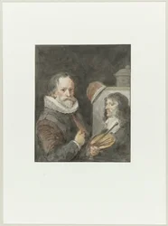 Michiel van Mierevelt portréja, míg ő Jacob Willemsz. Delff fest