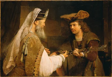 Ahimelek Góliát kardját adja Dávidnak, 1680 körül (olaj, vászon)