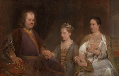 Hermanus Boerhaave (1668-1738), az orvostudomány professzora a Leideni Egyetemen, feleségével, Maria Drolenvaux-szal (1686-1746) és lányukkal, Johanna Maria-val (1712-91)