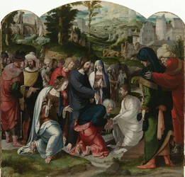 Lázár feltámadása, a triptichon középső táblája, 1530 körül
