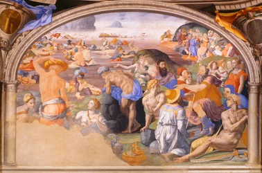 A Vörös-tenger átkelése, Agnolo Bronzino (1503-1572) 1540-1545 (freskó)