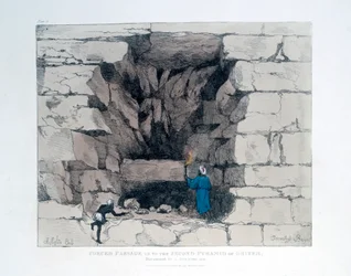 Kényszerút a gízai második piramisban, Egyiptom, 1820