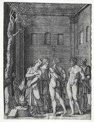 Oresztest és Pyladészt áldozatra vitték Iphigeniába, 15141536.
