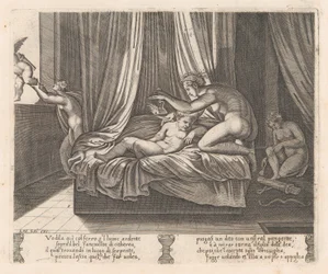 13. tábla: Ámorra néző psziché, Ámor és Psyché történetéből, ahogy Apulei..., 1530-60.