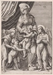 A Szűz, a Kisded Krisztus, a Szent János-csecsemő és a Két angyal 1516-ban kelt.