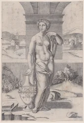 Váza közelében álló nő, kb. 1514-36.