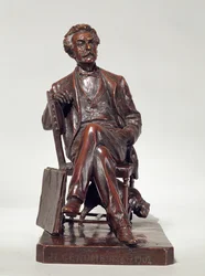 Jean Leon Gerome (1824-1904) ülő portréja, 1904 (bronz)