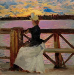 Marie Gallén a Kuhmoniemi hídon