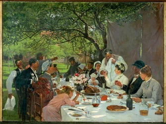 Esküvői bankett Yportban (festmény, vászon)