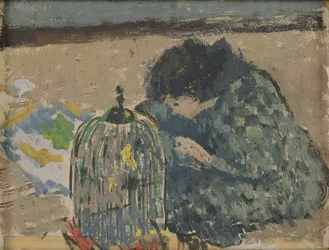 Nő kanárival, 1892-94 körül (olaj, kártya)