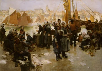 A halászflotta indulása, Boulogne, 1891.