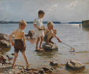 A parton játszó fiúk (A parton játszó gyerekek)