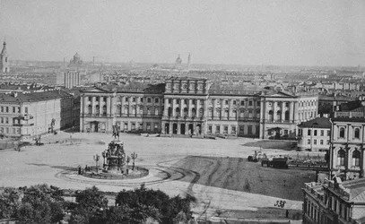 A Mariinszkij-palota a Szent Izsák téren, Szentpéterváron, az 1870-es években
