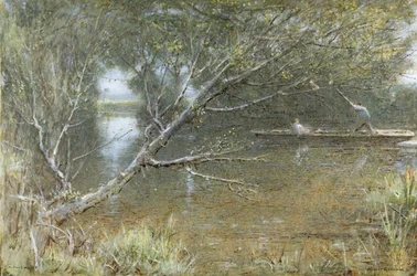 A Thames Backwater, 1860 körül – 1932 körül (akvarell, testfesték, toll és tinta papíron)