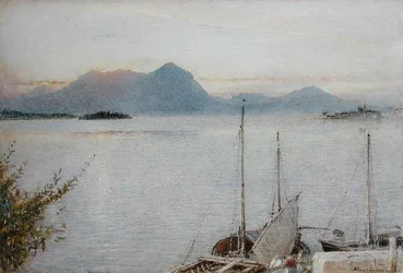 Napkelte Bavenóból, Maggiore-tóból