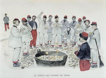 A burgonyakör (chore de pluche) - a „” Kampányaim” című részben, Guillaume, Párizs, Ed. Simonis Empis rajza