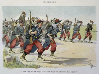 Séta – Az Armee, amelyet Albert Guillaume (1873-1942) látott, 1900 körül
