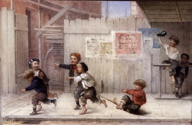 A Four in Hand (akvarell, papír)