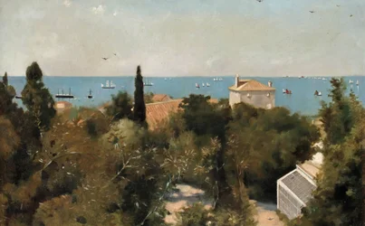Kilátás a tengerpartra, Trieszt, 1889 körül