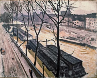 Párizs télen. Quai Bourbon, 1907.