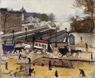 Párizs, az Új Híd, munka; Párizs, a Pont Neuf működik