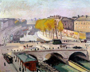 A Pont Saint Michel és a Quai des Grands Augustins Párizsban