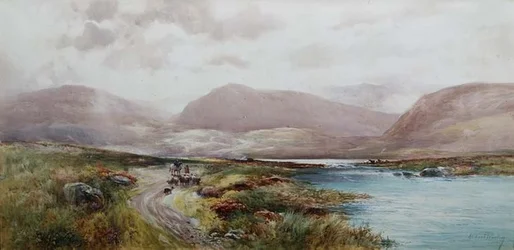 Skót táj, 1910 körül (akvarell, papír)