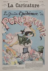 „A pornográfia nagy járványa”, a „La Caricature” folyóirat címlapillusztrációja, 1892. 05. 06.